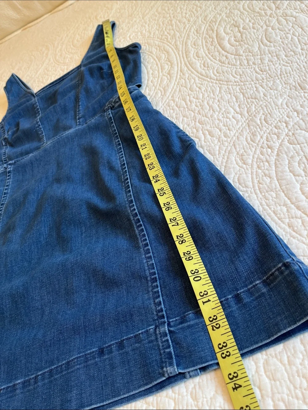 Madewell Denim Dress Cut Outs Sleeveless Women’s 6 Blue Pockets Coastal Cowgirl - Picture 16 of 17